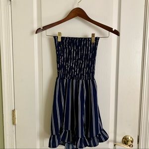 Navy Striped Romper